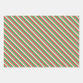 WeihnachtsStreifen in Rot, Weiß, Grün Geschenkpapier Set (Vorderseite 3)