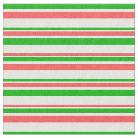 WeihnachtsStreifen in Rot, Weiß, Grün Stoff (Nahaufnahme)