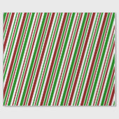 Weihnachtsstreifen in Rot, Weiß und Grün Geschenkpapier (Flach)