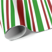 Weihnachtsstreifen in Rot, Weiß und Grün Geschenkpapier (Rolleneckpunkt)
