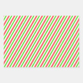 Weihnachtsstreifen in Rot, Weiß und Grün Geschenkpapier Set (Vorderseite 2)