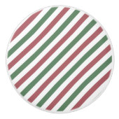 Weihnachtsstreifen Keramikknauf (Vorderseite)