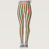 Weihnachtsstreifen Leggings (Vorderseite)