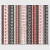 Weihnachtsstreifen mit Schneeflocken Geschenkpapier (Flach)