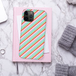 Weihnachtsstreifen | Moderne Farbenfrohe Niedliche Case-Mate iPhone Hülle<br><div class="desc">Stilvolle,  niedliche Weihnachtscreme diagonal gestreifte Handy-Gehäuse in auffallenden Tönen von Rot,  Grün,  Blau und Rosa in einem modernen "skandinavischen Stil. Ein schönes Accessoire für die festliche Ferienzeit oder zu jeder Jahreszeit! Teil unserer Festive Stripe Kollektion mit einer Reihe von kostenlosen Produkten,  schauen Sie sich bitte an!</div>