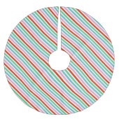 Weihnachtsstreifen | Moderne Farbenfrohe Niedliche Polyester Weihnachtsbaumdecke (Vorderseite)