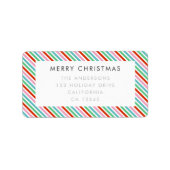 Weihnachtsstreifen | Moderne Niedliche Adresse Adressaufkleber (Vorne)