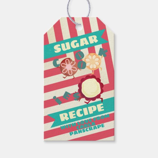 Weihnachtsstreifen niedliche Zuckerkekse mischen s Geschenkanhänger (Vorderseite)