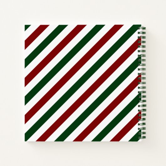 Weihnachtsstreifen Notizblock (Rückseite)