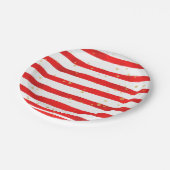 Weihnachtsstreifen Pappteller (Schrägansicht)