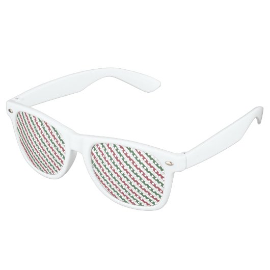 Weihnachtsstreifen Partybrille (Schrägansicht)