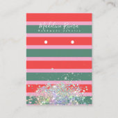 Weihnachtsstreifen Pink Earring Display Card Telefonnummerkarte (Vorderseite)