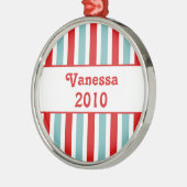 Weihnachtsstreifen Premium Runde Weihnachtsschmuck (Links)