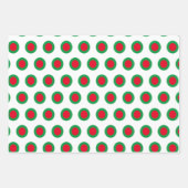 Weihnachtsstreifen & Punkte - Rotes grünes Weihnac Geschenkpapier Set (Vorderseite 3)