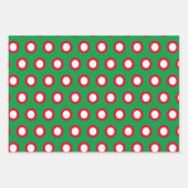 Weihnachtsstreifen & Punkte - Rotes grünes Weihnac Geschenkpapier Set (Vorderseite 2)