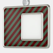 Weihnachtsstreifen Rahmen-Ornament Silber (Links)