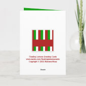 Weihnachtsstreifen rot Danke Karte (Rückseite)