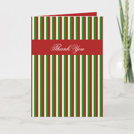 Weihnachtsstreifen rot Danke Karte