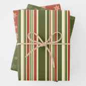 Weihnachtsstreifen Rot und Grün Geschenkpapier Set (Beispiel)
