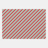 Weihnachtsstreifen Rot Weiß Geschenkpapier Set (Vorderseite 2)