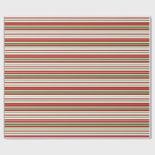 WeihnachtsStreifen rot, weiß, grün Geschenkpapier (Flach)