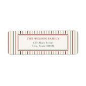 Weihnachtsstreifen Rücksendeadresse (Vorne)