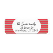 Weihnachtsstreifen-Rücksendeadressen-Aufkleber (Vorne)