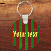 Weihnachtsstreifen Schlüsselanhänger (Vorderseite)