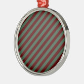 Weihnachtsstreifen Silbernes Ornament (Links)