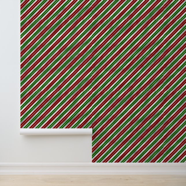 Weihnachtsstreifen Tapete (Anwendung)