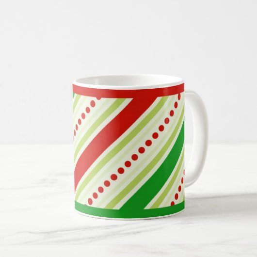 Weihnachtsstreifen-Tasse Kaffeetasse (VorderseiteRechts)