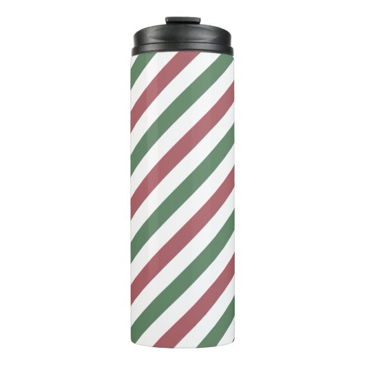 Weihnachtsstreifen Thermosbecher (Vorderseite)