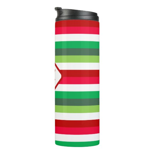 Weihnachtsstreifen unanständig oder schön anpassba thermosbecher (Nach rechts gedreht)