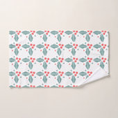 Weihnachtsstreifen und Holly Berries Urlaub Badhandtuch Set (Handtuch)