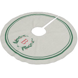 Weihnachtsstreifen und Kleider-Monogramm-Baumrock Polyester Weihnachtsbaumdecke
