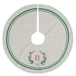 Weihnachtsstreifen und Kleider-Monogramm-Baumrock Polyester Weihnachtsbaumdecke