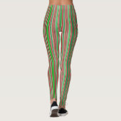 Weihnachtsstreifen Vertikal Leggings (Rückseite)