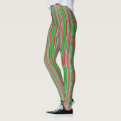 Weihnachtsstreifen Vertikal Leggings (Links)