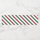 Weihnachtsstreifen Wasserflaschenetikett (Einzelnes Label)