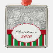 WeihnachtsStreifen Weihnachtsbaum Ornament Aus Metall (Vorne)