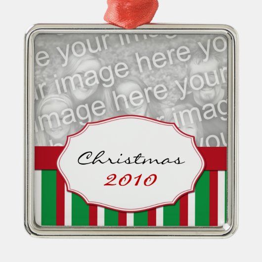 WeihnachtsStreifen Weihnachtsbaum Ornament Aus Metall (Vorne)