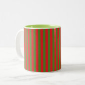 Weihnachtsstreifen Zweifarbige Tasse (Vorderseite Links)