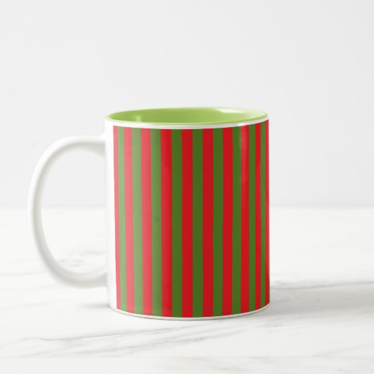 Weihnachtsstreifen Zweifarbige Tasse (Links)