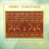 Weihnachtsstrickerei mit Hirschen und Baum Fensteraufkleber (Blatt 3)