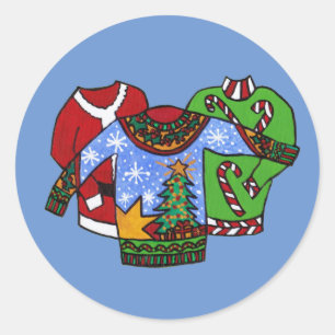 Weihnachtsstrickjacke-Aufkleber Runder Aufkleber