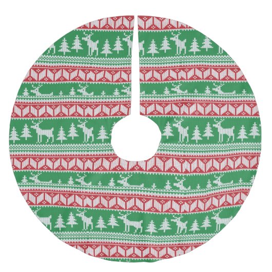 Weihnachtsstrickjacke-Bürsten-Polyester-Baum-Rock Polyester Weihnachtsbaumdecke (Vorderseite)