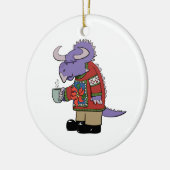Weihnachtsstrickjacke-Dinosaurier-Verzierung Keramikornament (Links)
