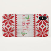 Weihnachtsstrickjacke-Schneeflocke iPhone Fall Case-Mate iPhone Hülle (Rückseite (Horizontal))
