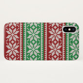 Weihnachtsstrickjacke-Schneeflocke iPhone Fall Case-Mate iPhone Hülle (Rückseite (Horizontal))