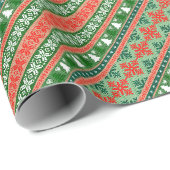 Weihnachtsstrickmuster Geschenkpapier (Rolleneckpunkt)